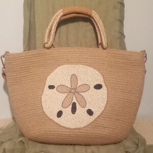 America & Beyond Large Embellished Beach Tote